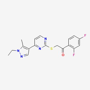 1-(2,4-difluorophenyl)-2-{[4-(1-ethyl-5-methyl-1H-pyrazol-4-yl)-2-pyrimidinyl]thio}ethanone