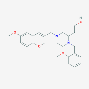 molecular formula C26H34N2O4 B4708518 2-{1-(2-ethoxybenzyl)-4-[(6-methoxy-2H-chromen-3-yl)methyl]-2-piperazinyl}ethanol 