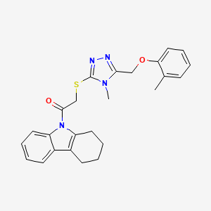 9-[({4-methyl-5-[(2-methylphenoxy)methyl]-4H-1,2,4-triazol-3-yl}thio)acetyl]-2,3,4,9-tetrahydro-1H-carbazole