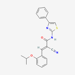 2-cyano-3-(2-isopropoxyphenyl)-N-(4-phenyl-1,3-thiazol-2-yl)acrylamide