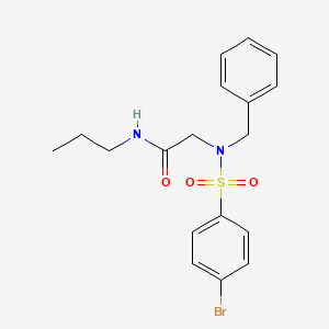 molecular formula C18H21BrN2O3S B4708604 2-[benzyl-(4-bromophenyl)sulfonylamino]-N-propylacetamide 