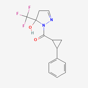 [5-hydroxy-5-(trifluoromethyl)-4,5-dihydro-1H-pyrazol-1-yl](2-phenylcyclopropyl)methanone