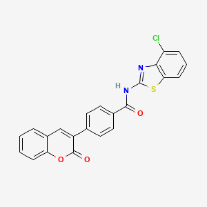 molecular formula C23H13ClN2O3S B4708620 N-(4-chloro-1,3-benzothiazol-2-yl)-4-(2-oxo-2H-chromen-3-yl)benzamide 