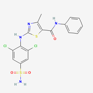 2-{[4-(aminosulfonyl)-2,6-dichlorophenyl]amino}-4-methyl-N-phenyl-1,3-thiazole-5-carboxamide