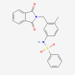 molecular formula C22H18N2O4S B4708652 N-{3-[(1,3-dioxo-1,3-dihydro-2H-isoindol-2-yl)methyl]-4-methylphenyl}benzenesulfonamide 