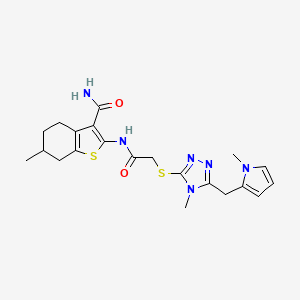 6-methyl-2-{[({4-methyl-5-[(1-methyl-1H-pyrrol-2-yl)methyl]-4H-1,2,4-triazol-3-yl}thio)acetyl]amino}-4,5,6,7-tetrahydro-1-benzothiophene-3-carboxamide