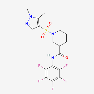 1-[(1,5-DIMETHYL-1H-PYRAZOL-4-YL)SULFONYL]-N~3~-(2,3,4,5,6-PENTAFLUOROPHENYL)-3-PIPERIDINECARBOXAMIDE