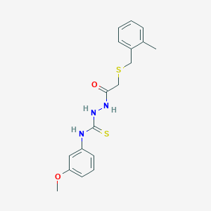 N-(3-methoxyphenyl)-2-{[(2-methylbenzyl)thio]acetyl}hydrazinecarbothioamide