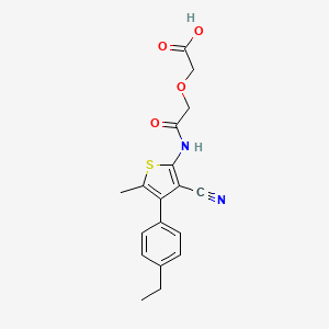 molecular formula C18H18N2O4S B4708701 (2-{[3-cyano-4-(4-ethylphenyl)-5-methyl-2-thienyl]amino}-2-oxoethoxy)acetic acid 