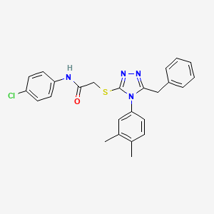 molecular formula C25H23ClN4OS B4708703 2-{[5-benzyl-4-(3,4-dimethylphenyl)-4H-1,2,4-triazol-3-yl]thio}-N-(4-chlorophenyl)acetamide 