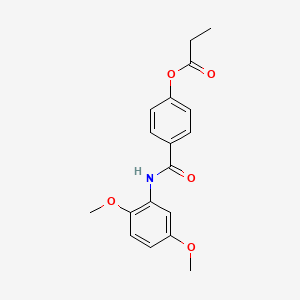 molecular formula C18H19NO5 B4708707 4-{[(2,5-dimethoxyphenyl)amino]carbonyl}phenyl propionate 