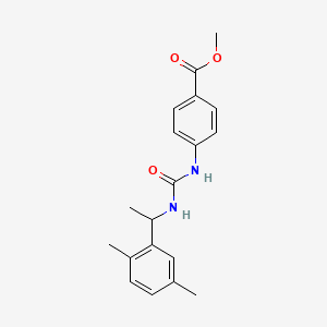 molecular formula C19H22N2O3 B4708721 methyl 4-[({[1-(2,5-dimethylphenyl)ethyl]amino}carbonyl)amino]benzoate 