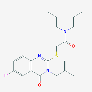 2-{[6-iodo-3-(2-methyl-2-propen-1-yl)-4-oxo-3,4-dihydro-2-quinazolinyl]thio}-N,N-dipropylacetamide