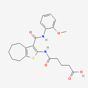 molecular formula C22H26N2O5S B4708754 5-[(3-{[(2-methoxyphenyl)amino]carbonyl}-5,6,7,8-tetrahydro-4H-cyclohepta[b]thien-2-yl)amino]-5-oxopentanoic acid 