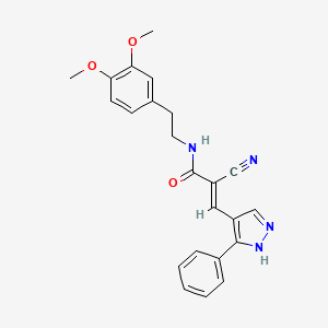 molecular formula C23H22N4O3 B4708762 2-cyano-N-[2-(3,4-dimethoxyphenyl)ethyl]-3-(3-phenyl-1H-pyrazol-4-yl)acrylamide 