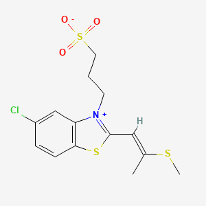 5-CHLORO-2-[(1E)-2-(METHYLSULFANYL)PROP-1-EN-1-YL]-3-(3-SULFONATOPROPYL)-1,3-BENZOTHIAZOL-3-IUM