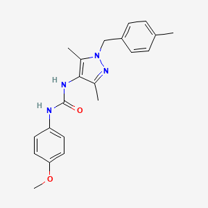 molecular formula C21H24N4O2 B4708802 N-[3,5-dimethyl-1-(4-methylbenzyl)-1H-pyrazol-4-yl]-N'-(4-methoxyphenyl)urea 