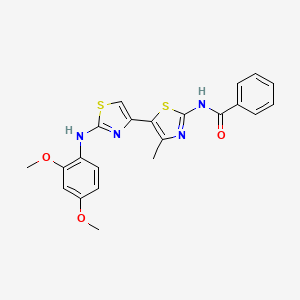 molecular formula C22H20N4O3S2 B4708807 N-{2-[(2,4-dimethoxyphenyl)amino]-4'-methyl-4,5'-bi-1,3-thiazol-2'-yl}benzamide 