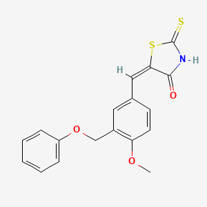 2-mercapto-5-[4-methoxy-3-(phenoxymethyl)benzylidene]-1,3-thiazol-4(5H)-one