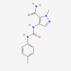 molecular formula C13H15N5O2 B4708843 1-methyl-4-({[(4-methylphenyl)amino]carbonyl}amino)-1H-pyrazole-5-carboxamide 