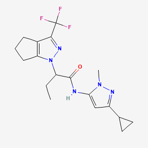 N-(3-cyclopropyl-1-methyl-1H-pyrazol-5-yl)-2-[3-(trifluoromethyl)-5,6-dihydrocyclopenta[c]pyrazol-1(4H)-yl]butanamide