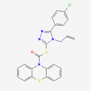 molecular formula C24H17ClN4OS2 B4708867 S-[4-allyl-5-(4-chlorophenyl)-4H-1,2,4-triazol-3-yl] 10H-phenothiazine-10-carbothioate 