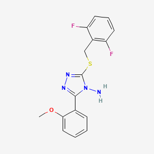 molecular formula C16H14F2N4OS B4708913 3-[(2,6-difluorobenzyl)thio]-5-(2-methoxyphenyl)-4H-1,2,4-triazol-4-amine 