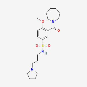 3-(1-azepanylcarbonyl)-4-methoxy-N-[3-(1-pyrrolidinyl)propyl]benzenesulfonamide