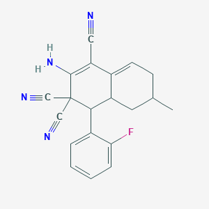 2-amino-4-(2-fluorophenyl)-6-methyl-4a,5,6,7-tetrahydro-1,3,3(4H)-naphthalenetricarbonitrile