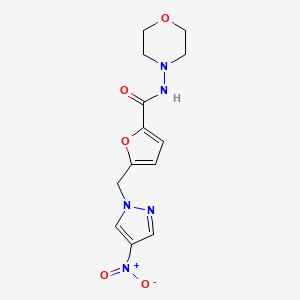 molecular formula C13H15N5O5 B4708968 N-4-morpholinyl-5-[(4-nitro-1H-pyrazol-1-yl)methyl]-2-furamide 