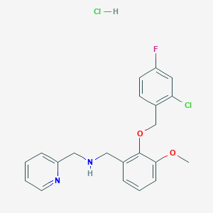 molecular formula C21H21Cl2FN2O2 B4709004 {2-[(2-chloro-4-fluorobenzyl)oxy]-3-methoxybenzyl}(2-pyridinylmethyl)amine hydrochloride 