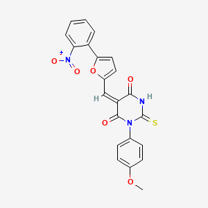 1-(4-methoxyphenyl)-5-{[5-(2-nitrophenyl)-2-furyl]methylene}-2-thioxodihydro-4,6(1H,5H)-pyrimidinedione