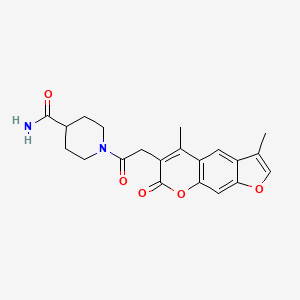 1-[(3,5-dimethyl-7-oxo-7H-furo[3,2-g]chromen-6-yl)acetyl]-4-piperidinecarboxamide