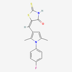 molecular formula C16H13FN2OS2 B4709052 (5E)-5-[[1-(4-fluorophenyl)-2,5-dimethylpyrrol-3-yl]methylidene]-2-sulfanylidene-1,3-thiazolidin-4-one 