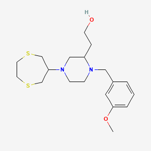 molecular formula C19H30N2O2S2 B4709055 2-[4-(1,4-dithiepan-6-yl)-1-(3-methoxybenzyl)-2-piperazinyl]ethanol 