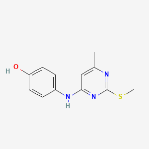 molecular formula C12H13N3OS B4709063 4-{[6-Methyl-2-(methylsulfanyl)pyrimidin-4-YL]amino}phenol 