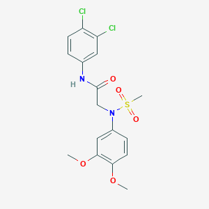 molecular formula C17H18Cl2N2O5S B4709064 N-(3,4-dichlorophenyl)-N~2~-(3,4-dimethoxyphenyl)-N~2~-(methylsulfonyl)glycinamide 