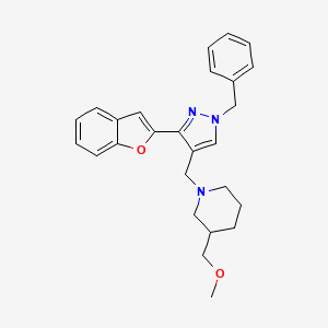 molecular formula C26H29N3O2 B4709069 1-{[3-(1-benzofuran-2-yl)-1-benzyl-1H-pyrazol-4-yl]methyl}-3-(methoxymethyl)piperidine 