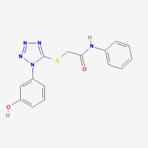 2-{[1-(3-hydroxyphenyl)-1H-tetraazol-5-yl]sulfanyl}-N-phenylacetamide