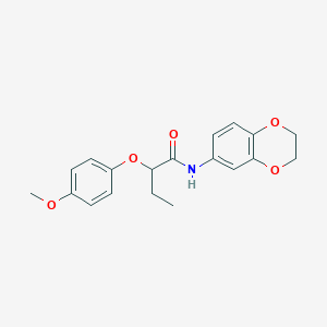 molecular formula C19H21NO5 B4709156 N-(2,3-dihydro-1,4-benzodioxin-6-yl)-2-(4-methoxyphenoxy)butanamide 