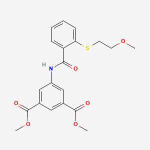 molecular formula C20H21NO6S B4709163 DIMETHYL 5-({2-[(2-METHOXYETHYL)SULFANYL]BENZOYL}AMINO)ISOPHTHALATE 