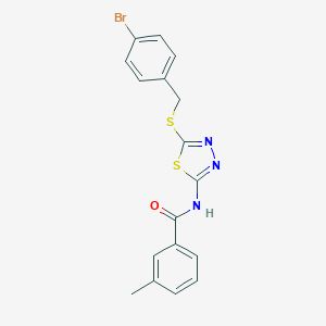 N-{5-[(4-bromobenzyl)sulfanyl]-1,3,4-thiadiazol-2-yl}-3-methylbenzamide