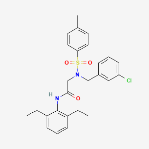 molecular formula C26H29ClN2O3S B4709231 2-[(3-chlorophenyl)methyl-(4-methylphenyl)sulfonylamino]-N-(2,6-diethylphenyl)acetamide 