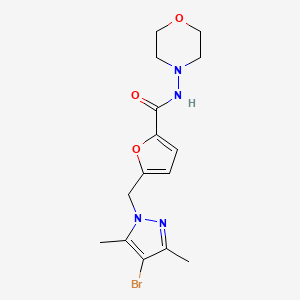 5-[(4-BROMO-3,5-DIMETHYL-1H-PYRAZOL-1-YL)METHYL]-N-MORPHOLINO-2-FURAMIDE