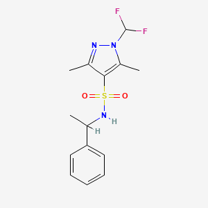 1-(difluoromethyl)-3,5-dimethyl-N-(1-phenylethyl)-1H-pyrazole-4-sulfonamide