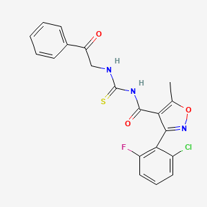 3-(2-chloro-6-fluorophenyl)-5-methyl-N-{[(2-oxo-2-phenylethyl)amino]carbonothioyl}-4-isoxazolecarboxamide