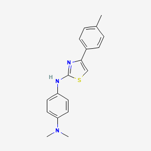 molecular formula C18H19N3S B4709248 N,N-dimethyl-N'-[4-(4-methylphenyl)-1,3-thiazol-2-yl]-1,4-benzenediamine 