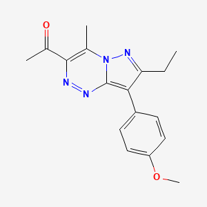 molecular formula C17H18N4O2 B4709252 1-[7-ethyl-8-(4-methoxyphenyl)-4-methylpyrazolo[5,1-c][1,2,4]triazin-3-yl]ethanone 