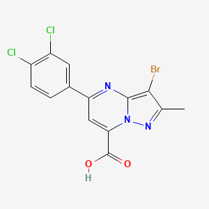 3-bromo-5-(3,4-dichlorophenyl)-2-methylpyrazolo[1,5-a]pyrimidine-7-carboxylic acid