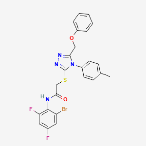 N-(2-bromo-4,6-difluorophenyl)-2-[[4-(4-methylphenyl)-5-(phenoxymethyl)-1,2,4-triazol-3-yl]sulfanyl]acetamide